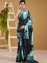 Satin Silk Floral Printed Saree TEL