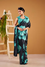 Satin Silk Floral Printed Saree TEL