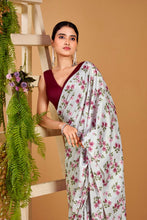 Satin Silk Floral Printed Saree SLR