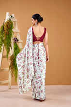 Satin Silk Floral Printed Saree SLR