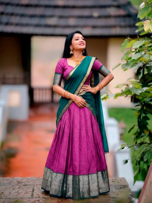 Dola Chex Zari Weaving Lehenga With Dupatta  PNK