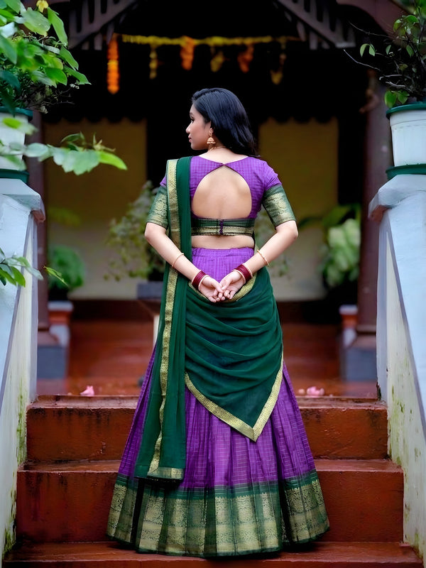 Dola Chex Zari Weaving Lehenga With Dupatta  PRL