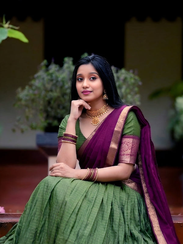 Dola Chex Zari Weaving Lehenga With Dupatta MND