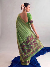 Chanderi Printed Zari Weaving Saree PRT