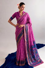 Chanderi Printed Zari Weaving Saree PNK