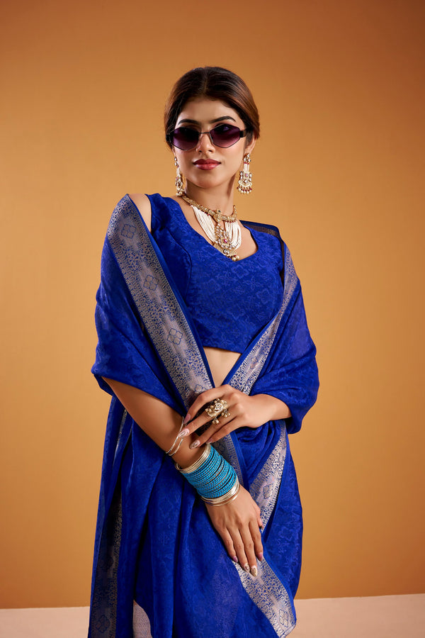 Shimmer Zari Weaving Saree RBL