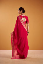 Shimmer Zari Weaving Saree RED