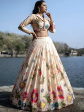 Tussar Silk Floral Printed Lehenga  CRM