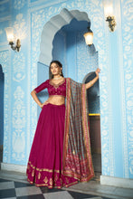 Vichitra Silk Thread Embroidered Lehenga With Dupatta  RPI