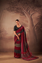 Shimmer Zari Weaving Saree RED