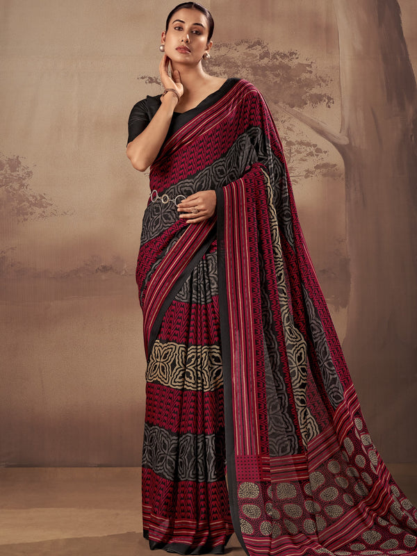 Shimmer Zari Weaving Saree BLK