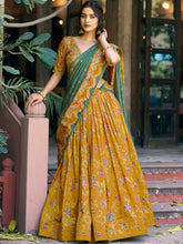 Tussar Silk Foil Printed Lehenga With Dupatta  MST