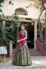 Tussar Silk Foil Printed Lehenga With Dupatta  BGN