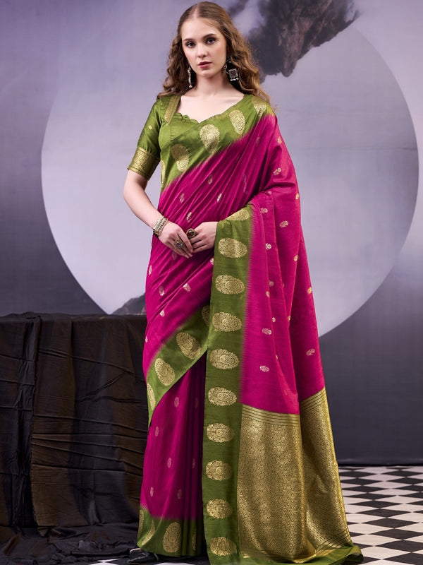 Cotton Zari Weaving Saree PNK