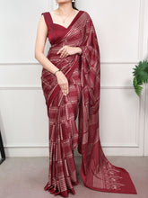 Satin Silk Printed Saree MRN