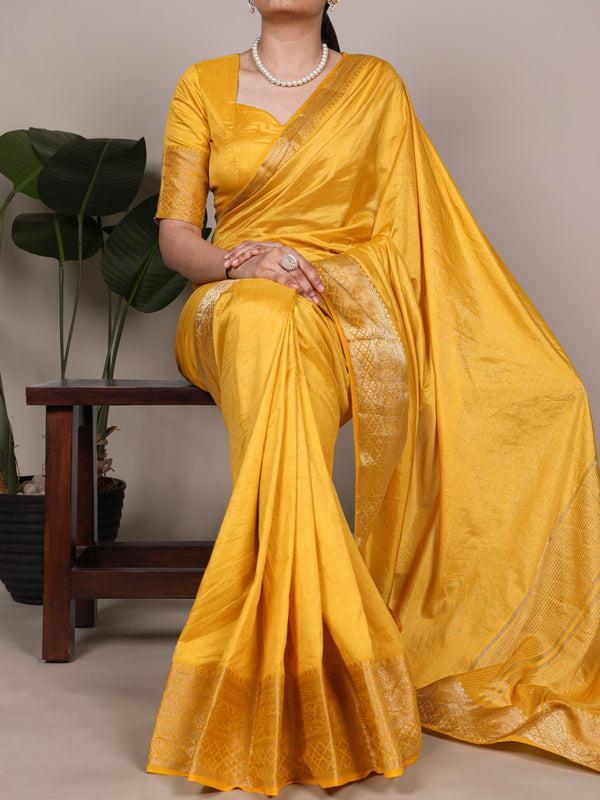 Dola Silk Zari Weaving Saree YLW