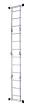 12 FT. Folding Ladder, 7-in-1 Multi Purpose Extension Aluminum Ladder w/Platform Plates 15.3 Kg