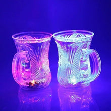 Flashing Cup LED Water Sensor Light up Cup with Handle for Home Kitchen Fun Luminous Water Cup, Party / Birthday / Nightclub / Christmas / Disco Entertainment Cup (2 Pcs Set)