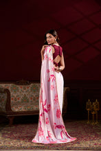 Satin Silk Printed Saree  For Women LPI