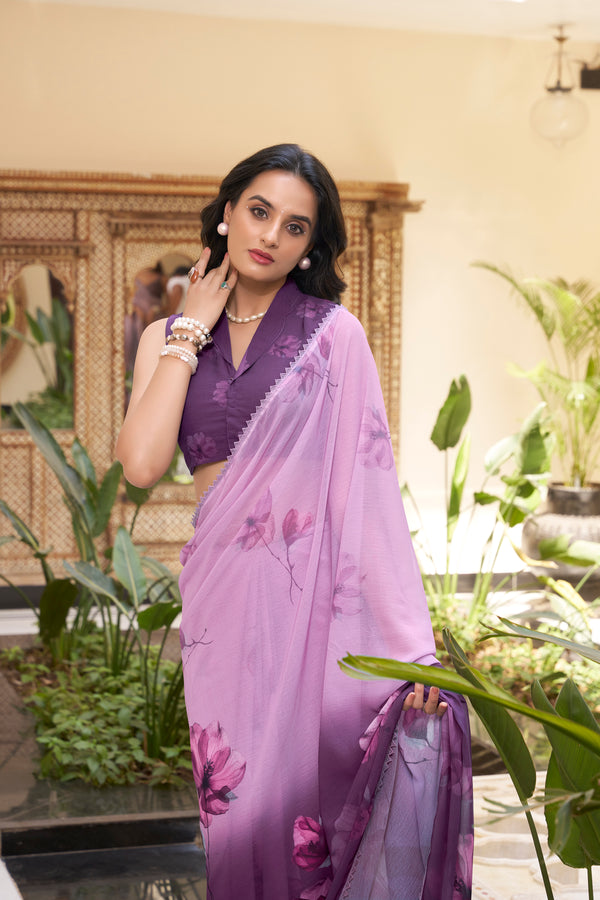 Floral Printed Saree For Women LUV
