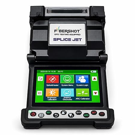 Fibershot SpliceJet Fiber Fusion Splicer Machine | High Precision Core Alignment Splicing Machine for FTTH, Telecom & Network Installation
