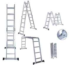 19 FT. Aluminium Foldable Multipurpose Step Ladder,150kg Capacity 20 Steps