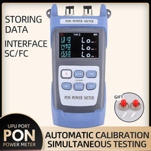 Optical Fiber Cable PON Power Meter Tester Tool 1310 1490 1550nm FTTX ONT OLT Handheld PON Network Detection Online Fiber Tester with FC SC UPC Adapter