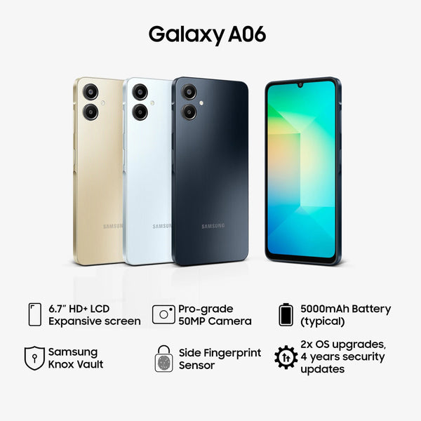 Samsung Galaxy A06 (Black, 4GB RAM, 64GB Storage)| 50 MP