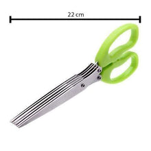 1563 Multifunction Vegetable Stainless Steel Herbs Scissor with 5 Blades 