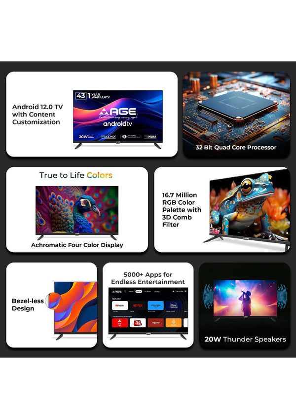 AGE 43-Inch Full HD Smart Android TV