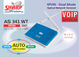 Sharp Vision AS 341 DX   -  1GE + 1FE + 1POT + WiFi