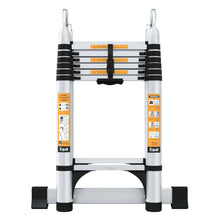 15 FT 2-IN-1 Aluminum Telescopic Ladder with 2 Triangle Support & Stabilizers (4.4m/7+7 Step)