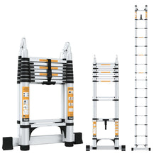 16.5 FT 2-IN-1 Aluminum Telescopic Ladder with 2 Triangle Support & Stabilizers (5m/8+8 Step)