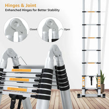 16.5 FT 2-IN-1 Aluminum Telescopic Ladder with 2 Triangle Support & Stabilizers (5m/8+8 Step)