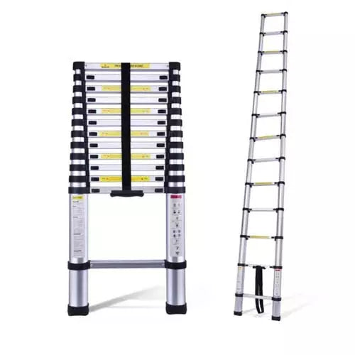 12.8 ft 13 Steps Finger Protect Telescopic Ladder