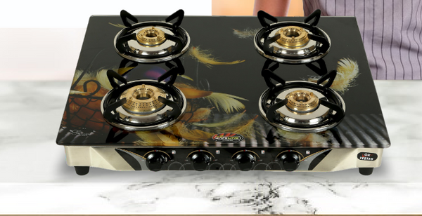SAFELINE DIGITAL SQUARE GLASS GDS 4 - 4 BURNER Auto-ignition gas stoves