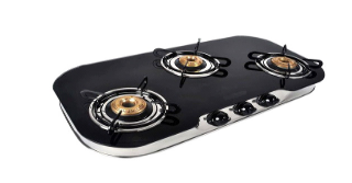 SAFELINE FULL BODY BLACK FBB -3 THREE BURNER Auto-ignition gas stoves