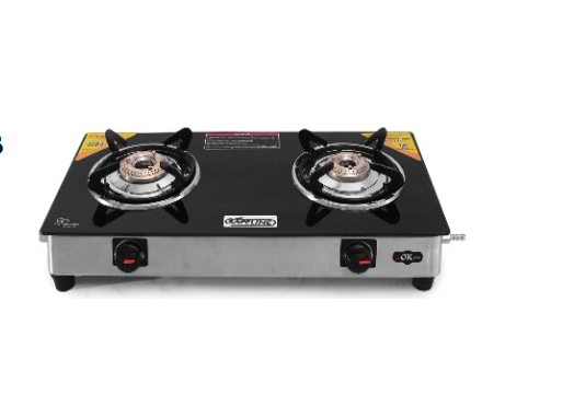 SAFELINE CRYTSAL BLACK 2B - 2 BURNER Auto-ignition gas stoves