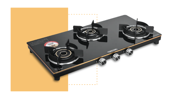 SAFELINE OLV 1 3B - 3 BURNER Auto-ignition gas stoves