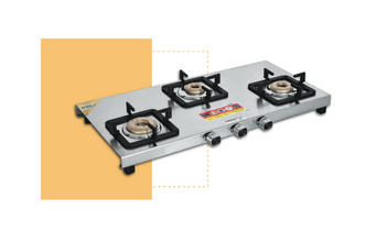 SAFELINE TDT 4 - 3 BURNER GAS STOVE