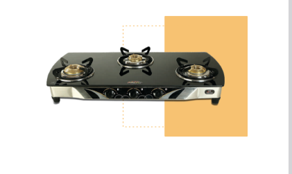 SAFELINE ELGN-2  3BURNER GAS STOVE
