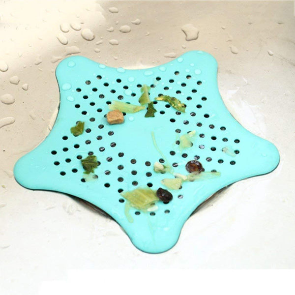 0829 Silicone Star Shaped Sink Filter Bathroom Hair Catcher Drain Strainers for Basin 