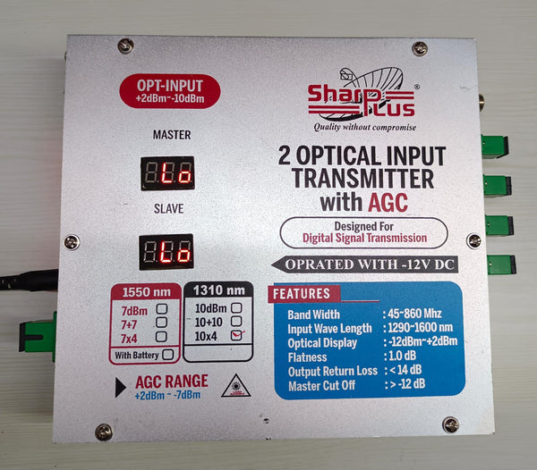 SharpPlus 12v Dc 2 Input Automatic Optical Transmitter With AGC