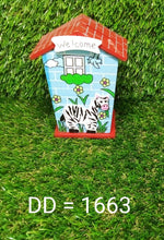 1663 Cute Cartoon House Shaped Lovely Wooden Piggy Bank Money Bank 