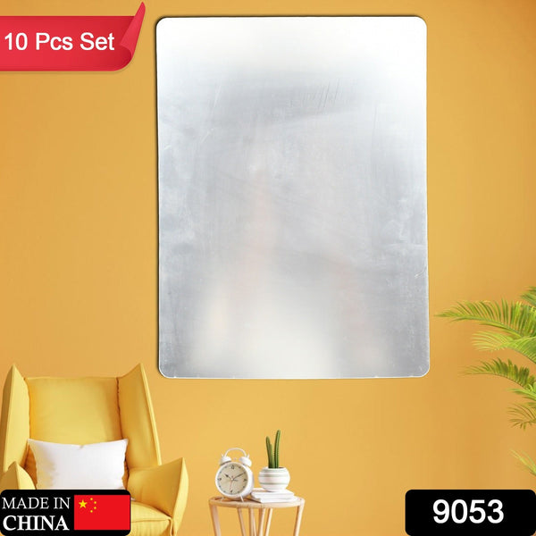 10PC BIG SQUARE ADHESIVE-BATHROOM-MIRROR-WALL