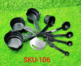 106 Plastic Measuring Cups and Spoons (8 Pcs, Black) Raj Sales and service