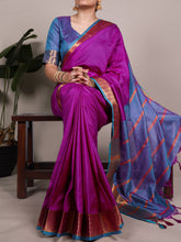 Poly Cotton Saree For Women PNK