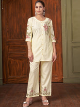 Rayon Co-ord Set For Women Off White