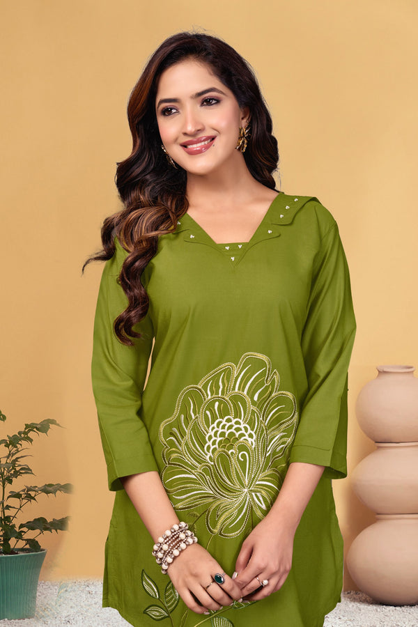 Viscose Rayon Co-ord Set For Women Embroidery With Hand Work