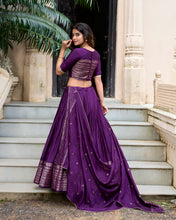 Pure Chanderi Plain Zari Weaving Lehenga With Dupatta DPL